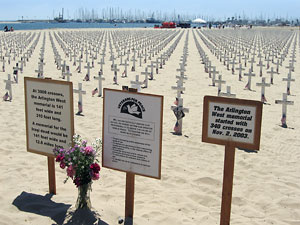 Arlington West memorial by Veterans for Peace